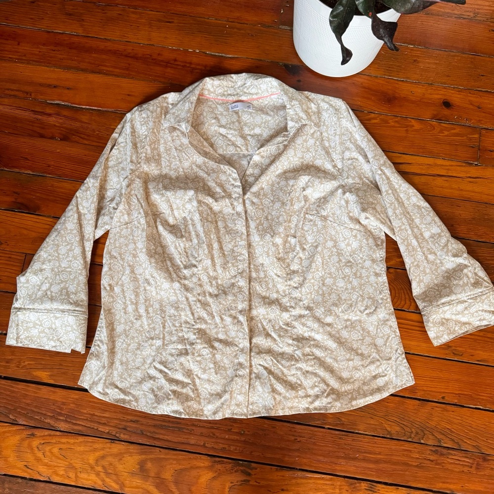 Croft & Barrow Floral Button Down 3/4 Sleeve Top Size 1X NWOT - Picture 3 of 13